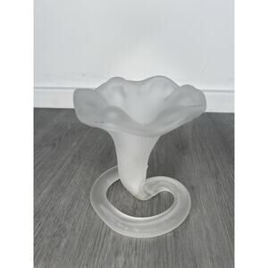 Vintage Frosted Glass Lily Vase